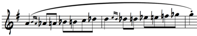 A musical passage notated as flats. Enharmonic flats.png