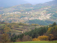 Les environs est de Lamastre à l'automne 2012.