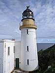 Fidra Lighthouse With Houses And Walls