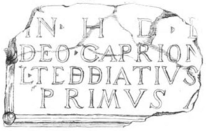 Facsimile d’une inscription épigraphique avec le nom TEꟇꟇIATUS.