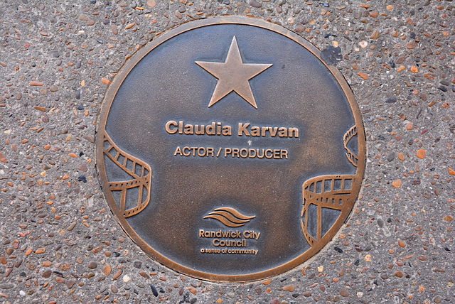 Karvan's plaque at the Australian Film Walk of Fame, Ritz Cinema, Randwick, Sydney