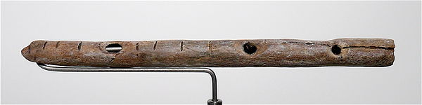 Aurignacian flute made from a vulture bone, Geissenklösterle (Swabia), which is about 35,000 years old.