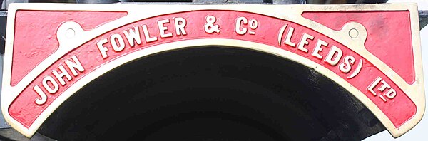 Fowler nameplate on a Showman's engine