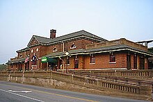 The Fredericksburg train station, formerly of the Richmond, Fredericksburg, and Potomac Railroad