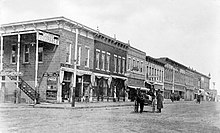 West side of town square, 1905 Fredonia, Kansas (1905).jpg