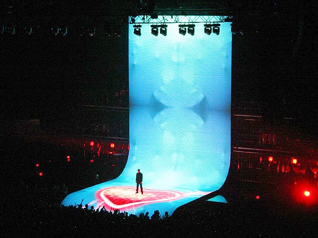 Michael performing the song during the 25 Live tour in 2006, with the backdrop containing scenes from the music video