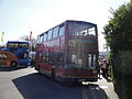 Go South Coast events fleet 1947 (Y747 TGH), a Volvo B7TL/Plaxton President, at The Needles Park, Alum Bay, Isle of Wight, operating Walk the Wight shuttles for walkers back to Newport bus station and the Isle of Wight College.