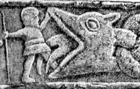 Detail of Gosforth Cross, artist unknown, 1913