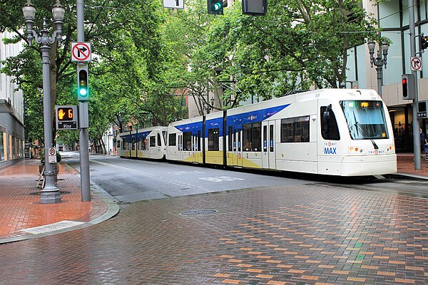 MAX light rail in Downtown Portland