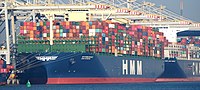 HMM Hamburg (ship, 2020) IMO 9863338, Prinses Amaliahaven, Port of Rotterdam (cropped).JPG