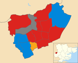 Местные выборы в Харлоу, Великобритания 1991 г. map.svg 