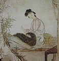 Qingwen: personaxe femenín pintáu por Xu Baozhuan.