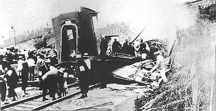 Zhang Zuolin's train after the Huanggutun Incident