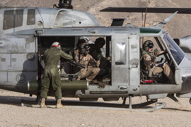 UH-1N armed with minigun and rocket pods