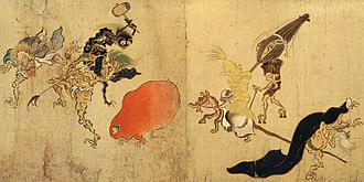 The Hyakki Yagyo Emaki from the Muromachi period, author unknown. They are yokai of tools, so they are commonly thought of as tsukumogami. Hyakki-Yagyo-Emaki Tsukumogami 1.jpg