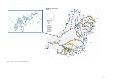 Diagram of the lake and surrounding Darling system. Independent-assessment-2018-19-fish-deaths-interim-report Lower Darling.png