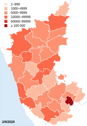Hindistan Karnataka COVID-19 case.svg