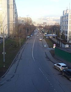 Calle Ivan Franko, vista desde el paso elevado Kubinka-Bozhenko