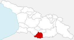 Map highlighting the historical region of Javakheti in Georgia