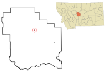 Judith Basin County Montana Incorporated e Unincorporated areas Stanford Highlighted.svg