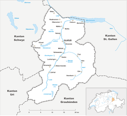Cantão Glarus - Mapa