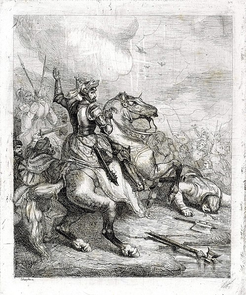 File:Keizer Hendrik II de Heilige te paard in een veldslag (Th Schaepkens, 1835).jpg