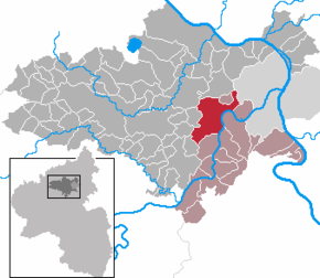 Poziția Kobern-Gondorf pe harta districtului Mayen-Koblenz