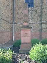 War memorial and grave crosses