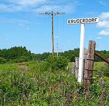 Looking north on the Ontario Northland Railway from the location of the former train station Krugerdorf, Ontario.jpg