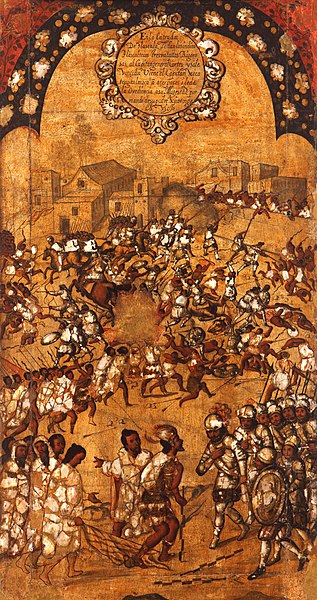 File:La Conquista de México - Tabla V, Miguel González (~1696).jpg