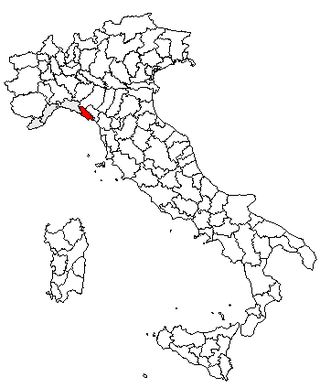 Karta över Italien med Provincia di La Spezia markerat