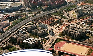 Vista aérea do Campus de Burjassot da Universidade de Valência.
