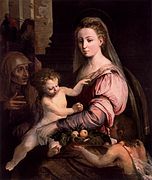 『聖母子と聖アンナ、幼い聖ヨハネ』 16世紀後半 ボルゲーゼ美術館所蔵