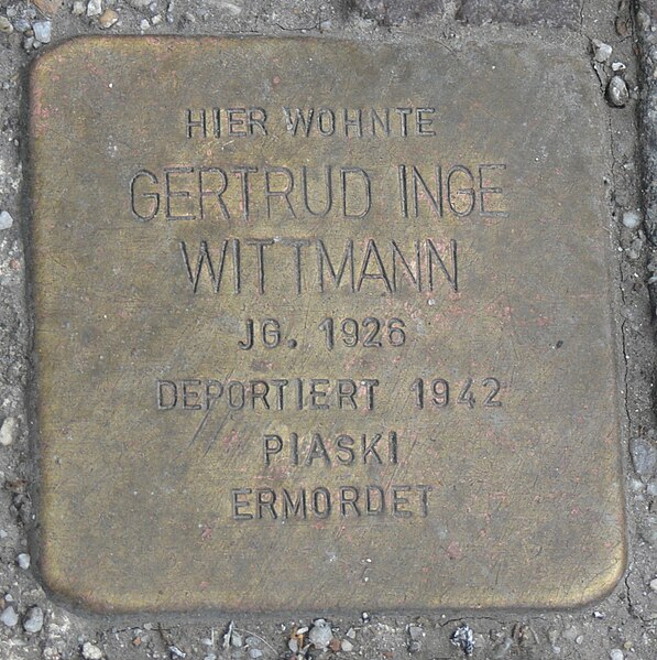 File:Landshut Stolperstein Wittmann, Gertrud Inge.jpg