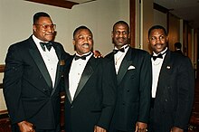 Larry Holmes Joe Frazier Michael Spinks and Marvis Frazier.jpg