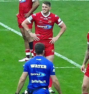 Gaskell playing for the Huddersfield Giants in 2019 Lee Gaskell Huddersfield.jpg