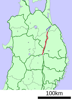 Linemap of Iwate ginga railway line.svg
