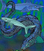 Restoration of the Carboniferous-Early Triassic cartilaginous fish Listracanthus Listracanthus hystrix.JPG