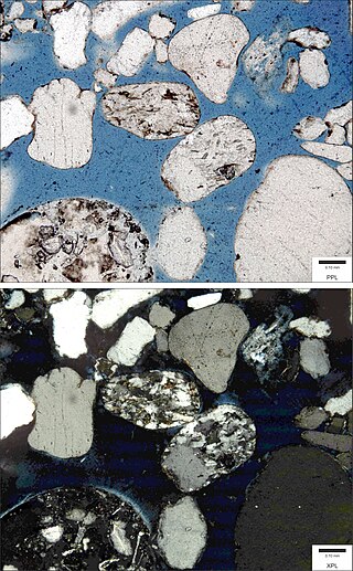 <span class="mw-page-title-main">Lithic sandstone</span> Sandstone with fragments of other rocks