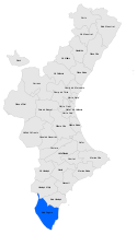 Localització del Baix Segura respecte del País Valencià.svg