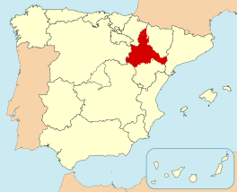 Ligging van Zaragoza in Spanje