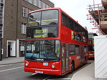 Arriva London Alexander ALX400 bodied DAF DB250 at King's Cross in June 2008 London Bus route 59 01.jpg