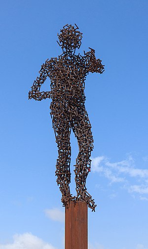 Sculpture "Luz en el Horizonte" by Amancio Gonzáles, Simposio Internacional de Escultura, Calle Acantilado, Morro Jable, Jandía, Fuerteventura, Canary Islands, Spain