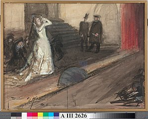 Theatre Scene (Ida Aalberg as Maria Stuart)