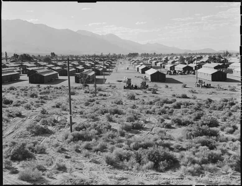 File:Manzanar Relocation Center, Manzanar, California. A view of the Manzanar Relocation center showing . . . - NARA - 538162.tif