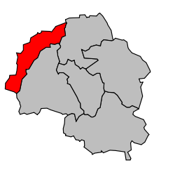 Kanton na mapě arrondissementu Thiers