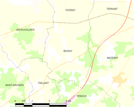 Mapa obce Bignay