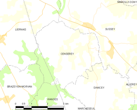 Mapa obce Censerey