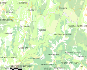 Poziția localității Omblèze