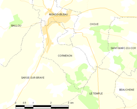 Mapa obce Cormenon